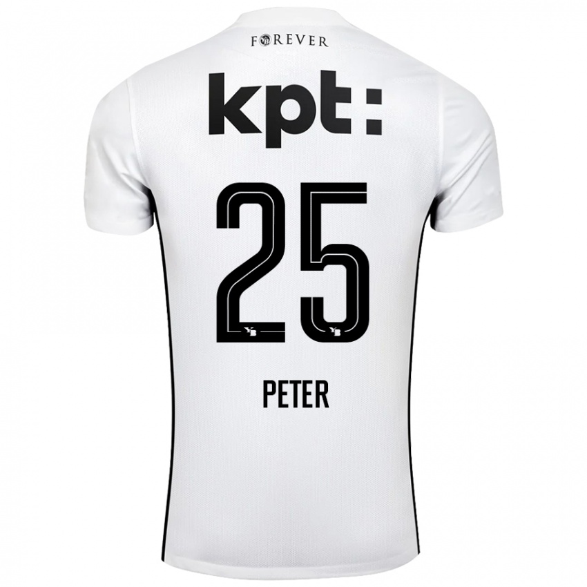 Dětské Luc Peter #25 Bílá Černá Daleko Hráčské Dresy 2024/25 Dres