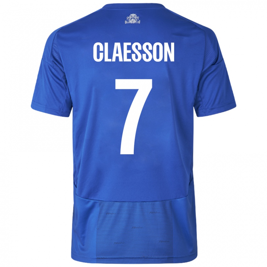 Dětské Viktor Claesson #7 Bílá Modrá Daleko Hráčské Dresy 2024/25 Dres