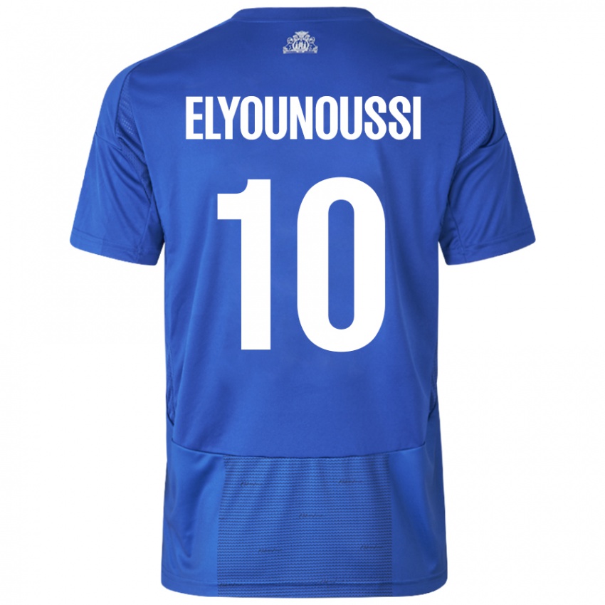 Dětské Mohamed Elyounoussi #10 Bílá Modrá Daleko Hráčské Dresy 2024/25 Dres