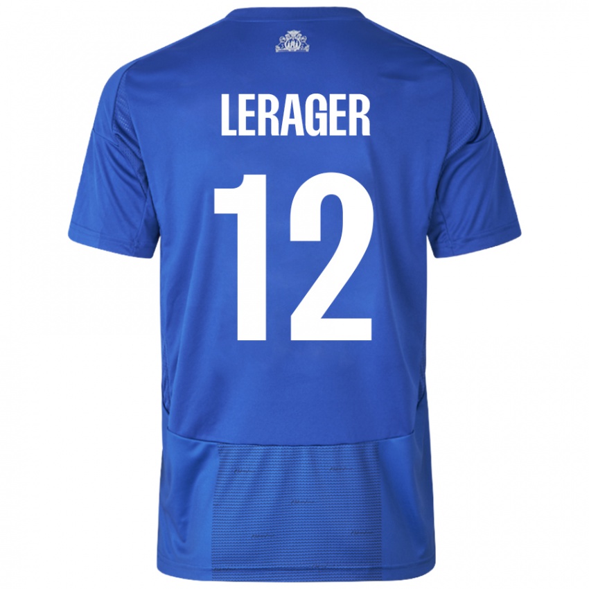 Dětské Lukas Lerager #12 Bílá Modrá Daleko Hráčské Dresy 2024/25 Dres