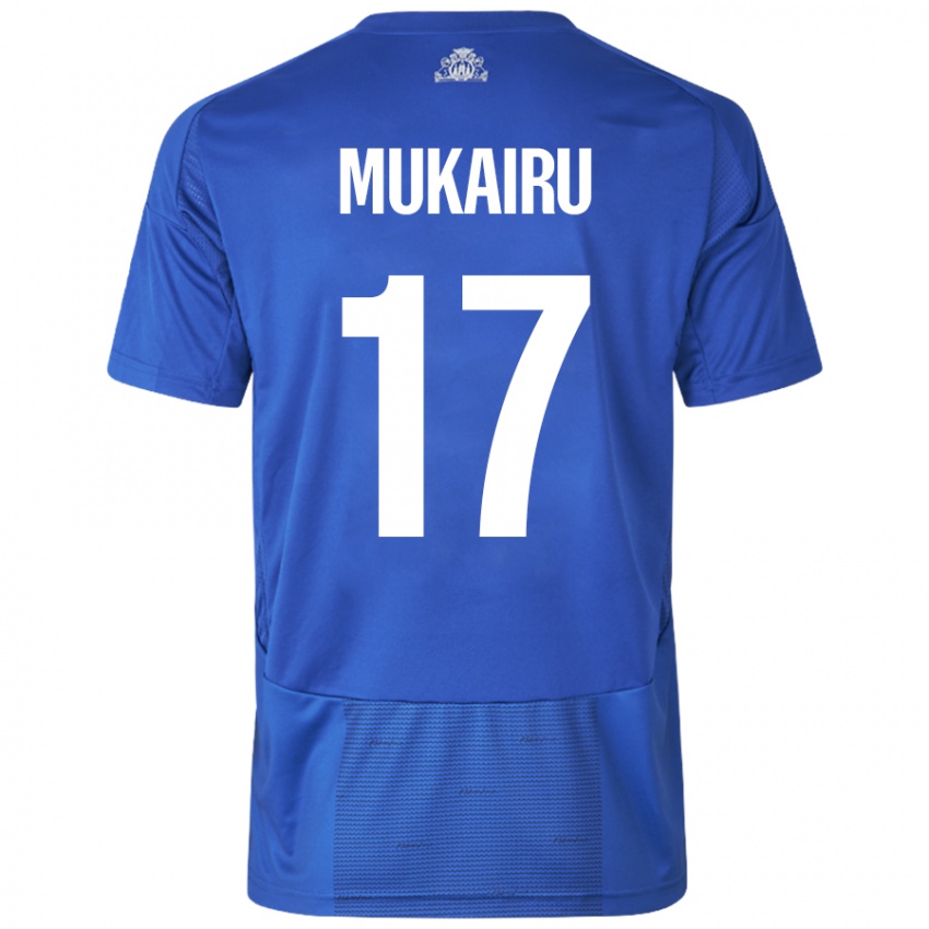 Dětské Paul Mukairu #17 Bílá Modrá Daleko Hráčské Dresy 2024/25 Dres