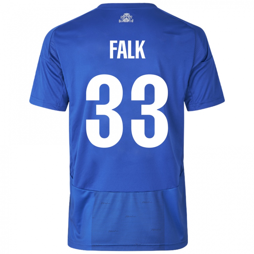 Dětské Rasmus Falk #33 Bílá Modrá Daleko Hráčské Dresy 2024/25 Dres