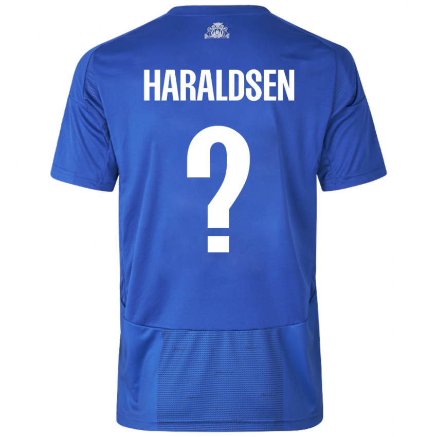 Dětské Henrik Haraldsen #0 Bílá Modrá Daleko Hráčské Dresy 2024/25 Dres