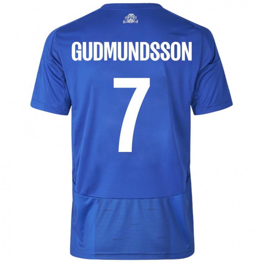 Dětské Galdur Gudmundsson #7 Bílá Modrá Daleko Hráčské Dresy 2024/25 Dres