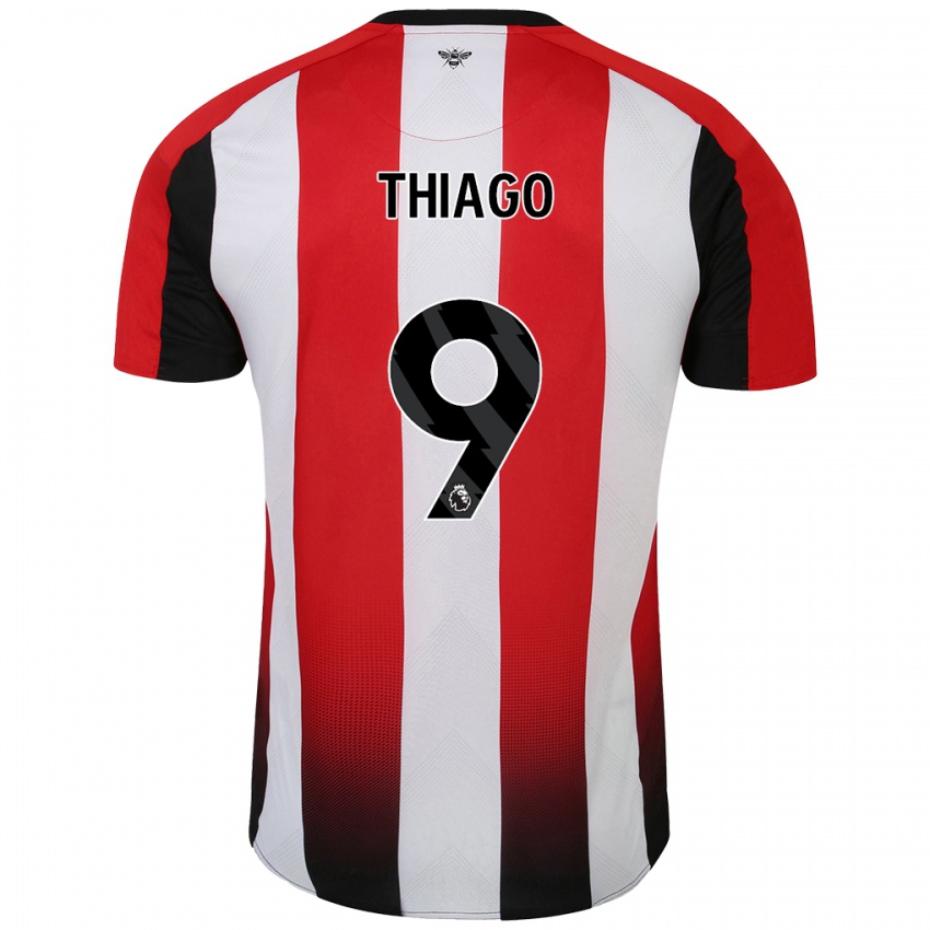 Pánské Igor Thiago #9 Červená Bílá Domů Hráčské Dresy 2024/25 Dres