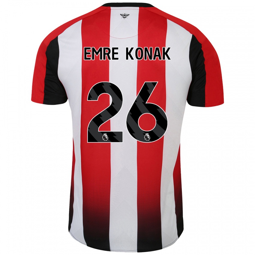 Pánské Yunus Emre Konak #26 Červená Bílá Domů Hráčské Dresy 2024/25 Dres