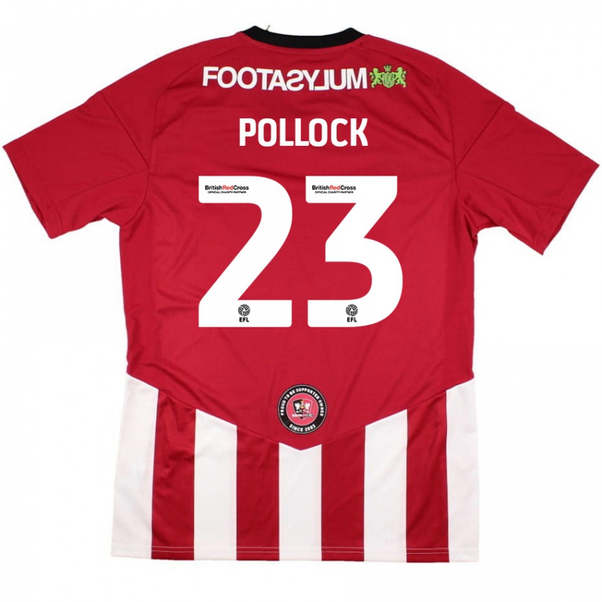 Pánské Amber Pollock #23 Červená Bílá Domů Hráčské Dresy 2024/25 Dres