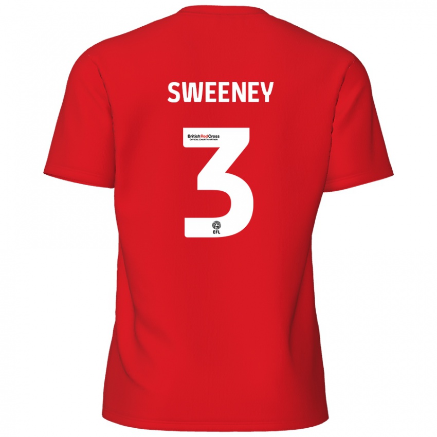 Pánské Jayden Sweeney #3 Červený Domů Hráčské Dresy 2024/25 Dres