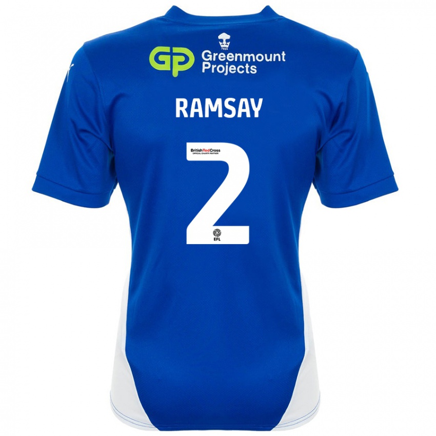 Pánské Calvin Ramsay #2 Modrá Bílá Domů Hráčské Dresy 2024/25 Dres