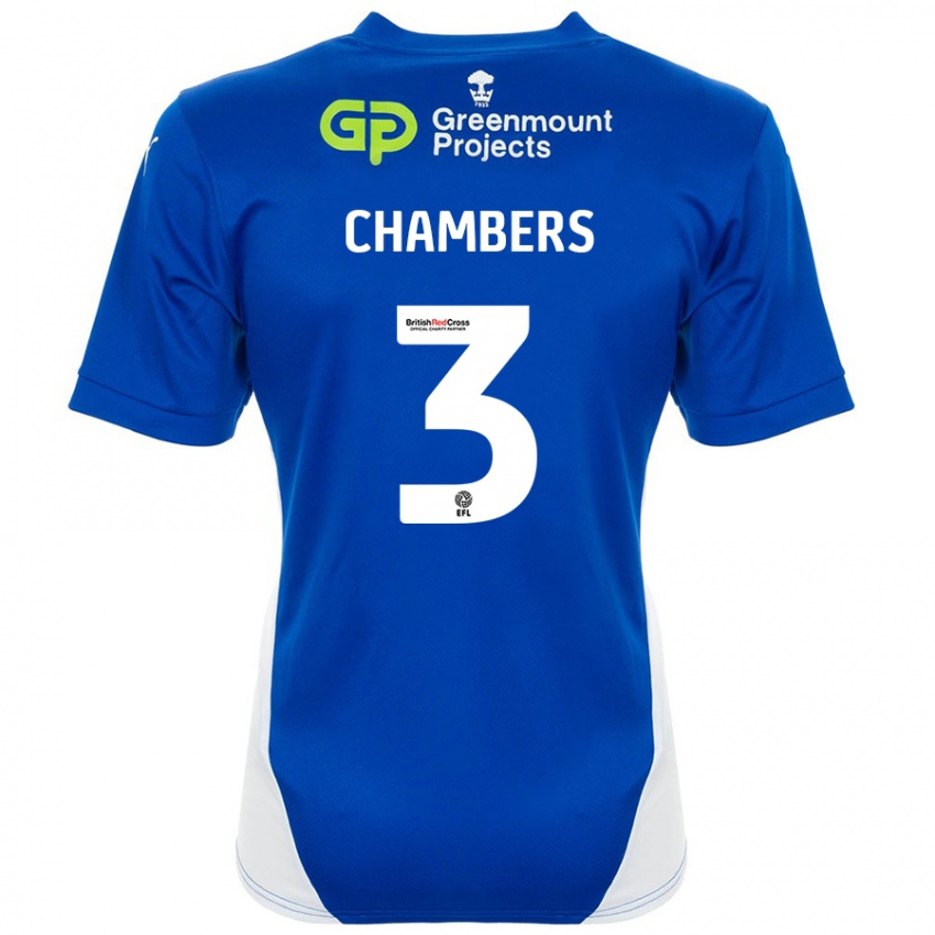 Pánské Luke Chambers #3 Modrá Bílá Domů Hráčské Dresy 2024/25 Dres