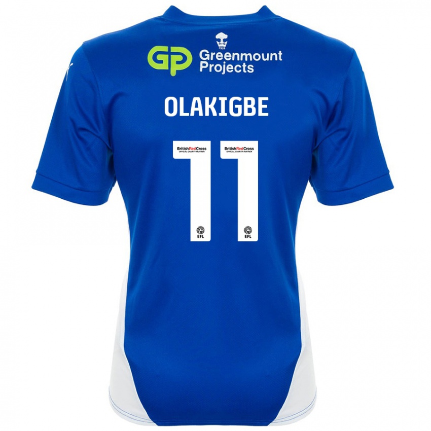 Pánské Michael Olakigbe #11 Modrá Bílá Domů Hráčské Dresy 2024/25 Dres