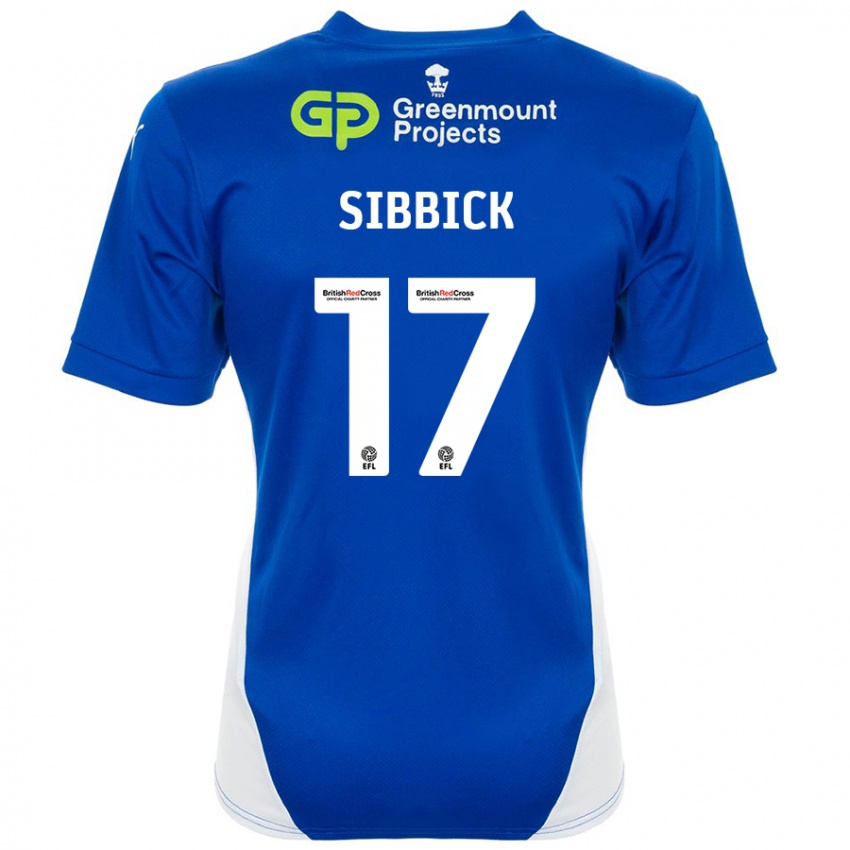 Pánské Toby Sibbick #17 Modrá Bílá Domů Hráčské Dresy 2024/25 Dres