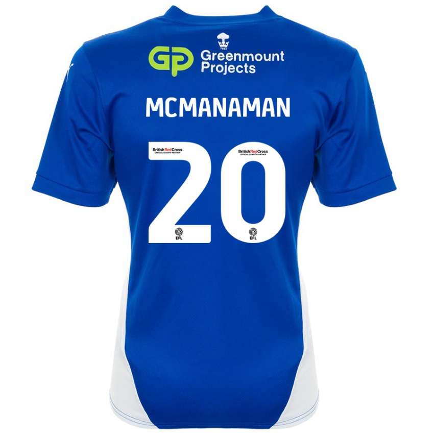 Pánské Callum Mcmanaman #20 Modrá Bílá Domů Hráčské Dresy 2024/25 Dres