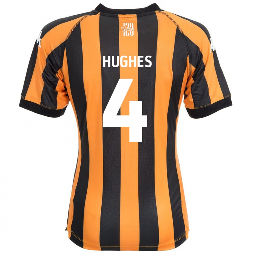 Pánské Charlie Hughes #4 Černá Ambra Domů Hráčské Dresy 2024/25 Dres