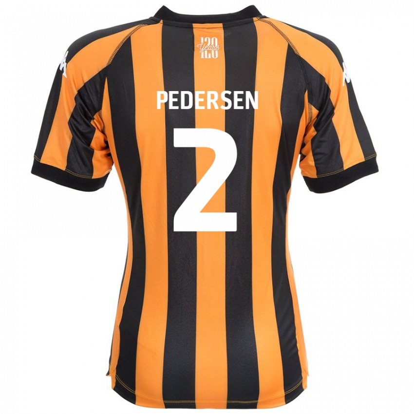 Pánské Eden Pedersen #2 Černá Ambra Domů Hráčské Dresy 2024/25 Dres