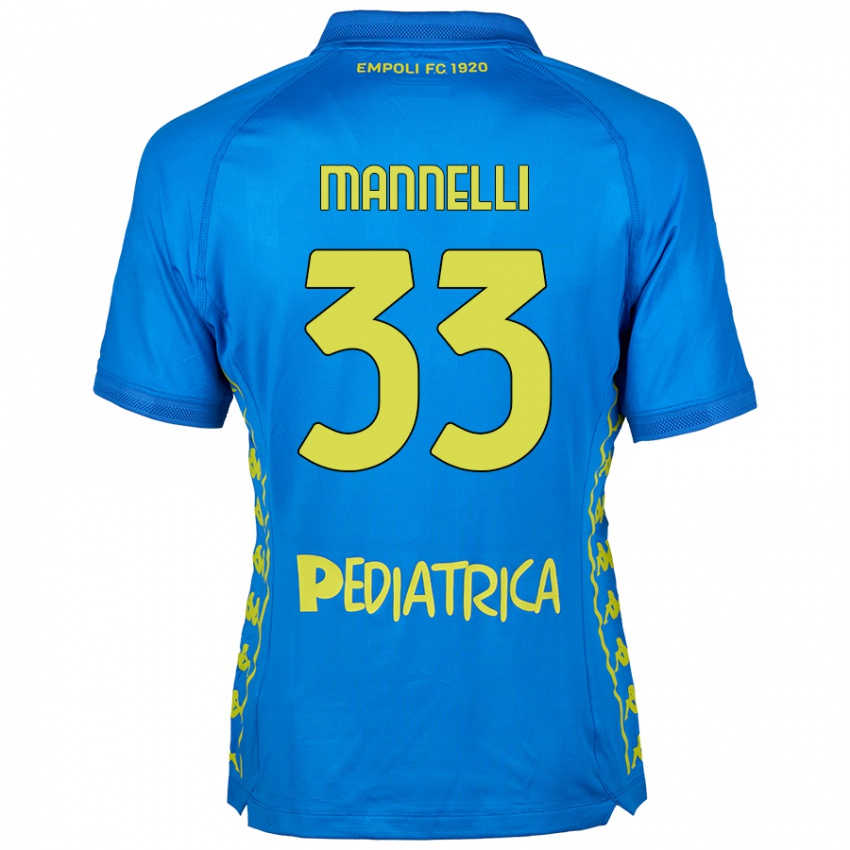 Pánské Matteo Mannelli #33 Modrý Domů Hráčské Dresy 2024/25 Dres