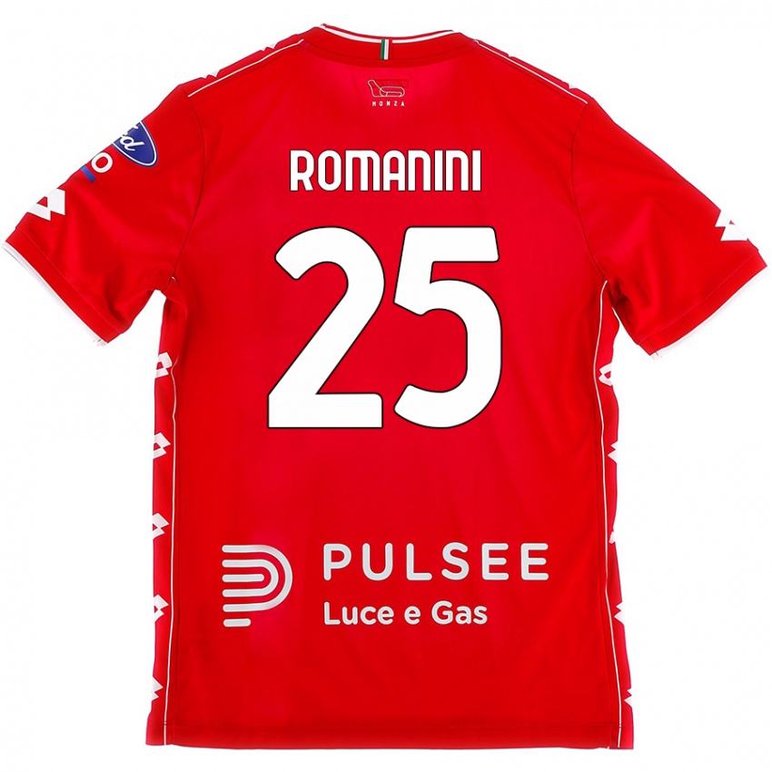 Pánské Andrea Romanini #25 Červená Bílá Domů Hráčské Dresy 2024/25 Dres