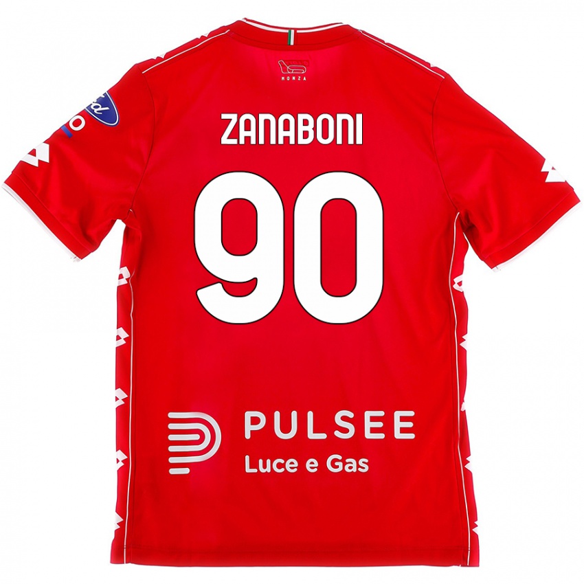 Pánské Emanuele Zanaboni #90 Červená Bílá Domů Hráčské Dresy 2024/25 Dres