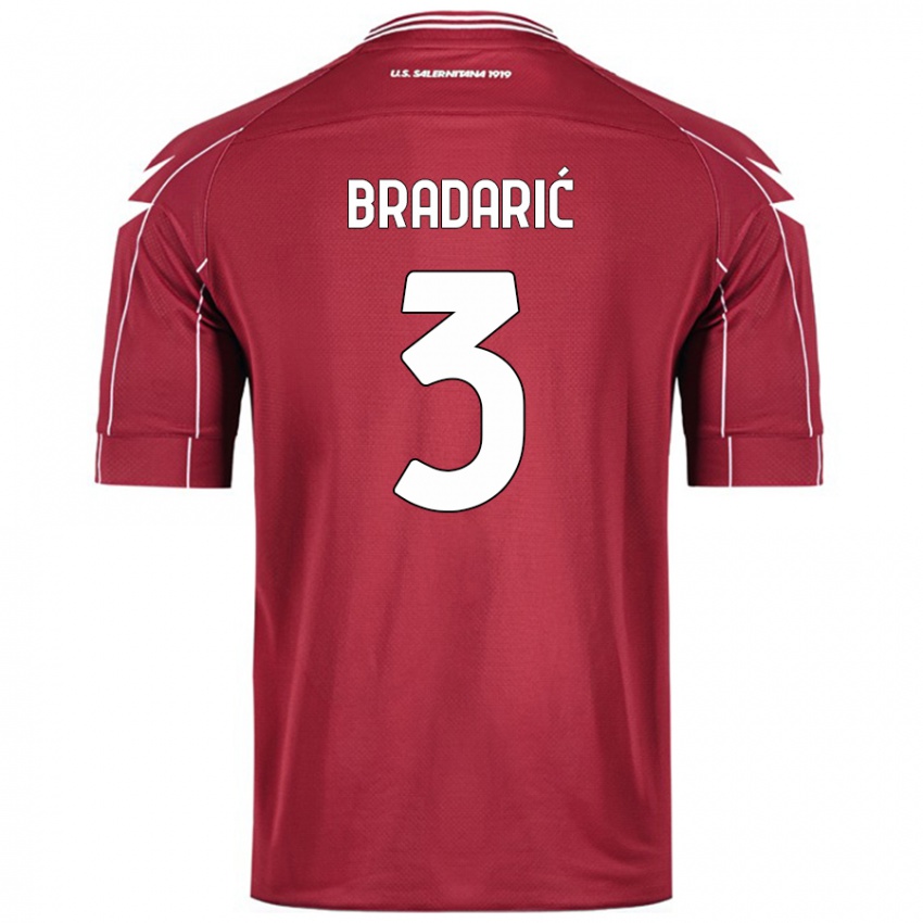 Pánské Domagoj Bradarić #3 Burgundské Domů Hráčské Dresy 2024/25 Dres