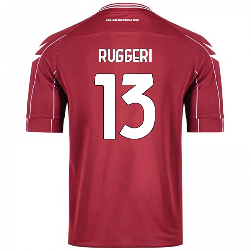 Pánské Fabio Ruggeri #13 Burgundské Domů Hráčské Dresy 2024/25 Dres