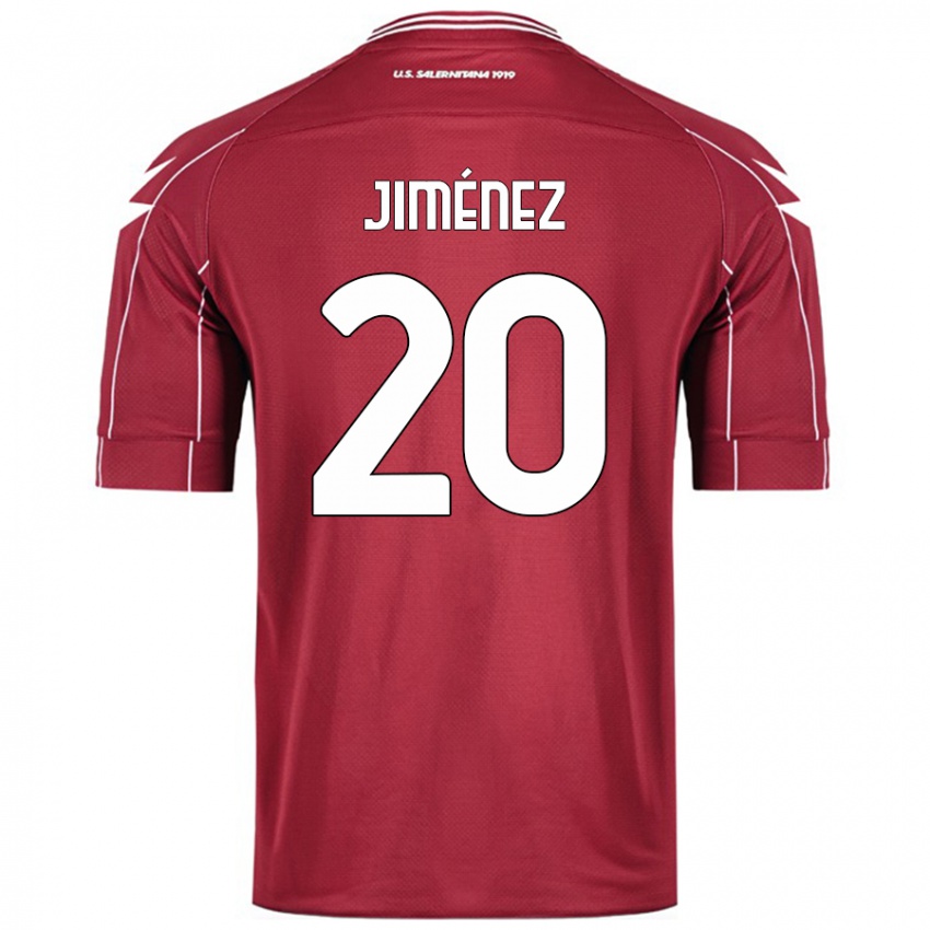 Pánské Kaleb Jiménez #20 Burgundské Domů Hráčské Dresy 2024/25 Dres