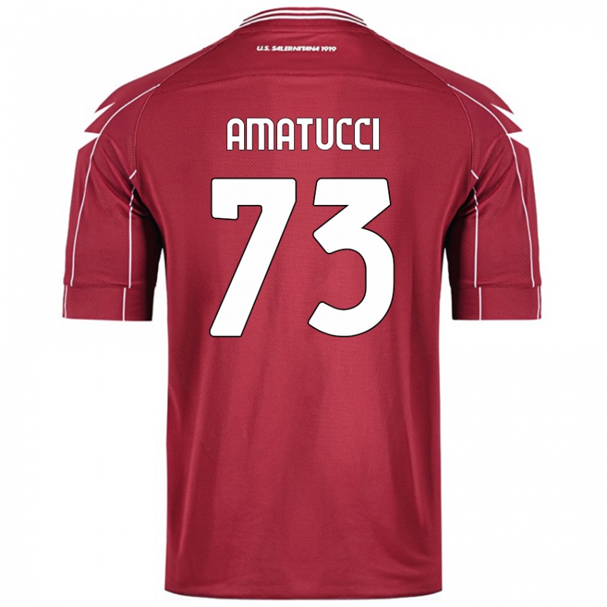 Pánské Lorenzo Amatucci #73 Burgundské Domů Hráčské Dresy 2024/25 Dres