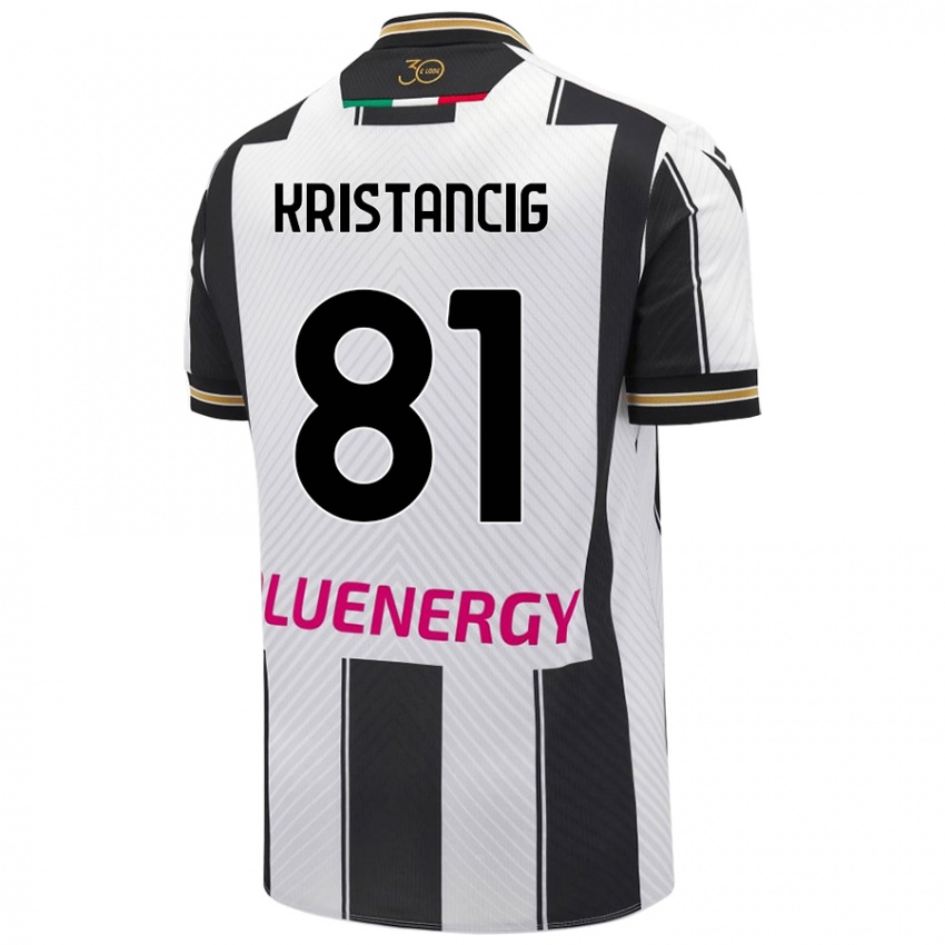 Pánské Luca Kristancig #81 Bílá Černá Domů Hráčské Dresy 2024/25 Dres