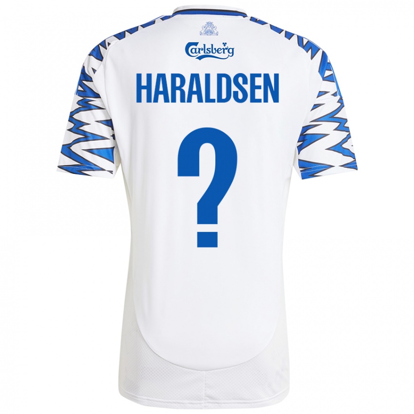 Pánské Henrik Haraldsen #0 Bílá Nebesky Modrá Domů Hráčské Dresy 2024/25 Dres