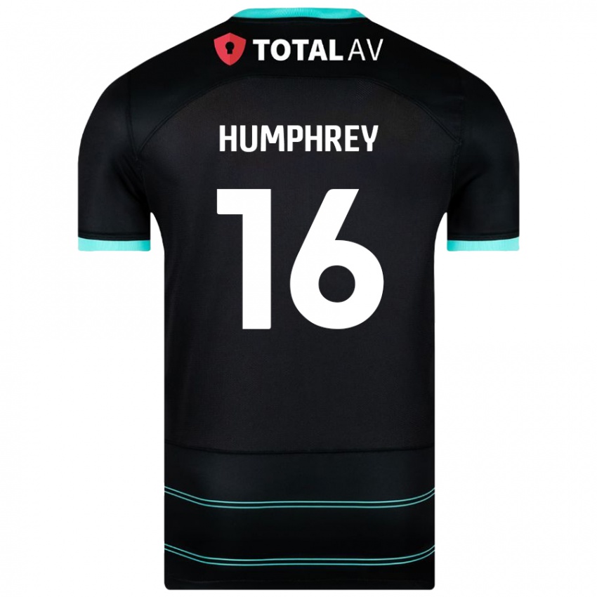 Pánské Ella Humphrey #16 Černý Daleko Hráčské Dresy 2024/25 Dres