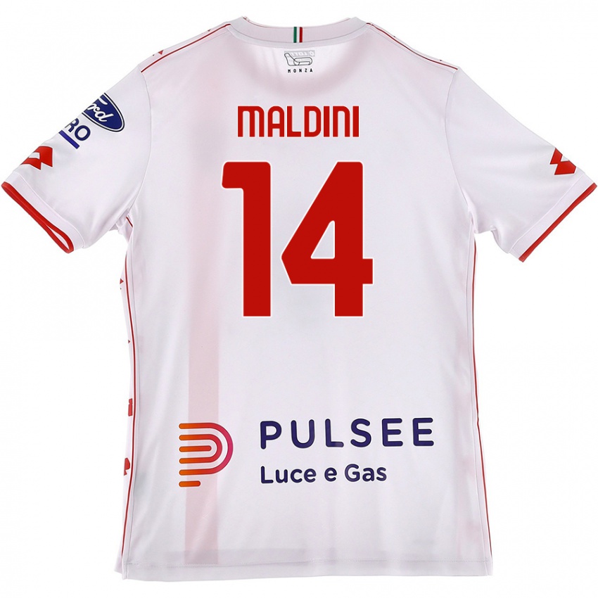 Pánské Daniel Maldini #14 Bílá Červená Daleko Hráčské Dresy 2024/25 Dres