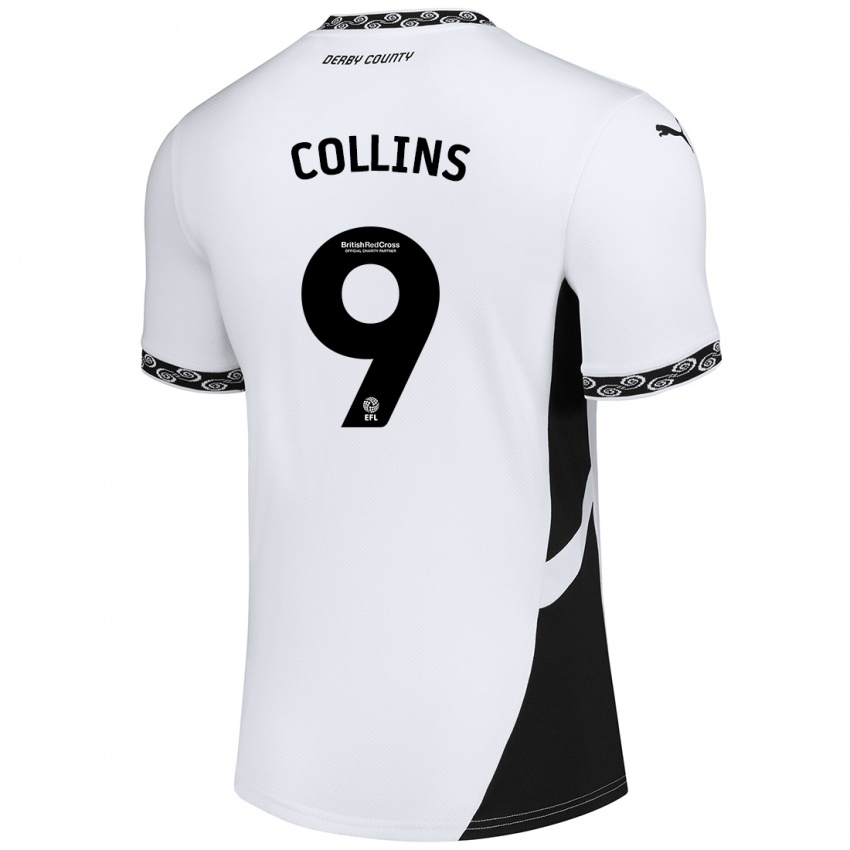 Dámské James Collins #9 Bílá Černá Domů Hráčské Dresy 2024/25 Dres