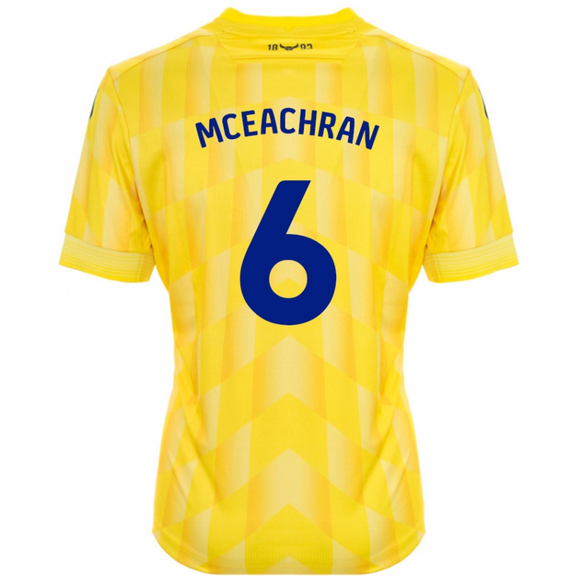 Dámské Josh Mceachran #6 Žluť Domů Hráčské Dresy 2024/25 Dres