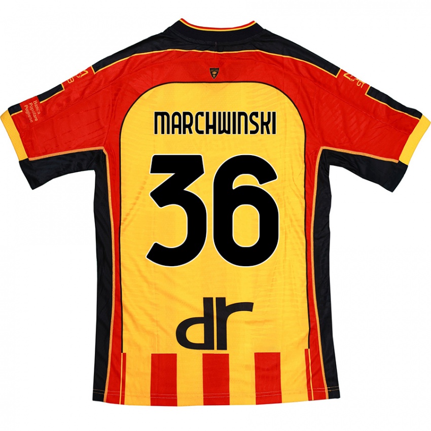 Dámské Filip Marchwinski #36 Žlutá Červená Domů Hráčské Dresy 2024/25 Dres