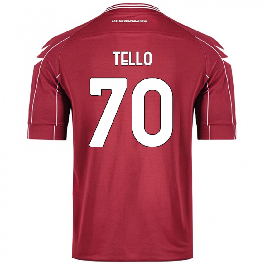 Dámské Andrés Tello #70 Burgundské Domů Hráčské Dresy 2024/25 Dres