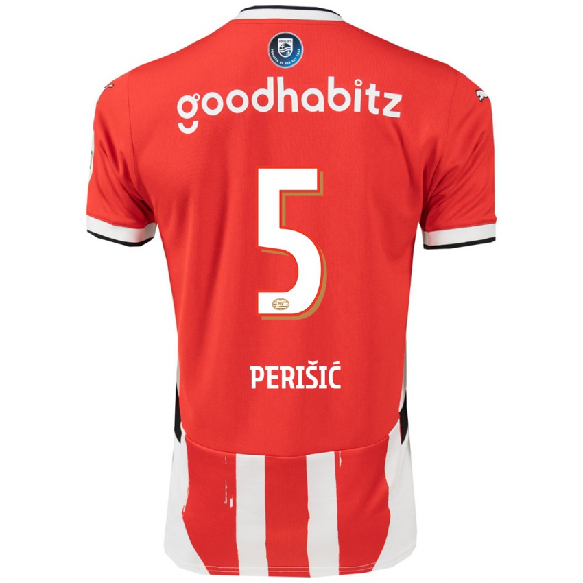 Dětské Ivan Perisic #5 Červená Bílá Domů Hráčské Dresy 2024/25 Dres