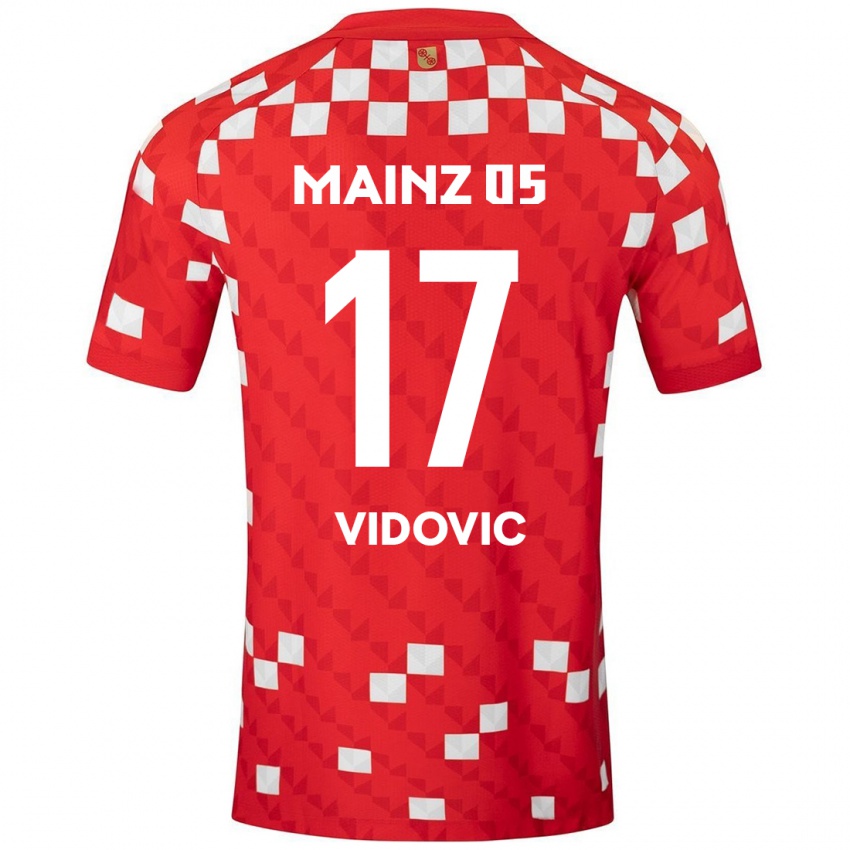 Dětské Gabriel Vidovic #17 Bílá Červená Domů Hráčské Dresy 2024/25 Dres