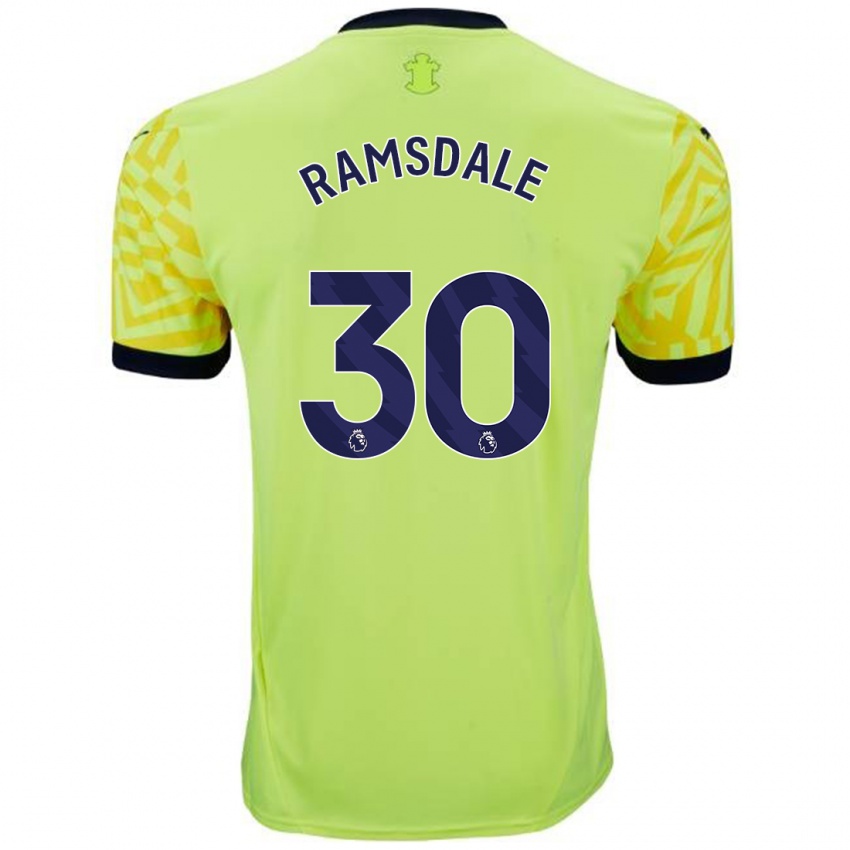 Dětské Aaron Ramsdale #30 Žluť Daleko Hráčské Dresy 2024/25 Dres