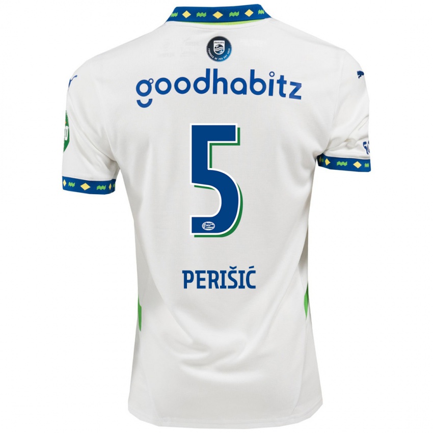 Dětské Ivan Perisic #5 Bílá Tmavě Modrá Třetí Hráčské Dresy 2024/25 Dres