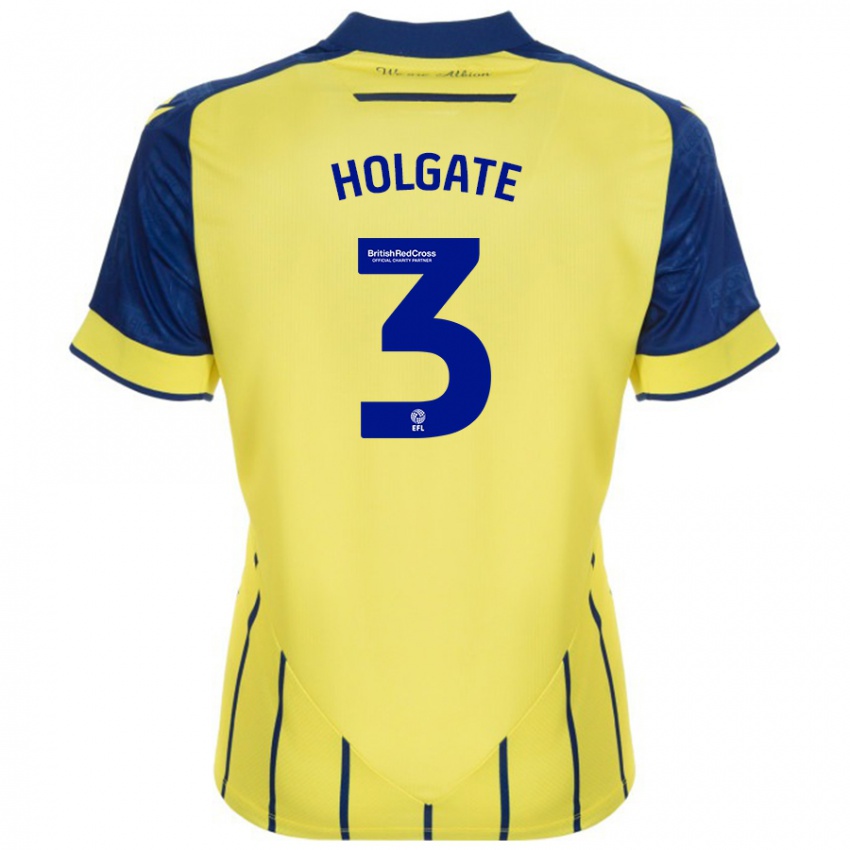 Dětské Mason Holgate #3 Žlutá Modrá Daleko Hráčské Dresy 2024/25 Dres