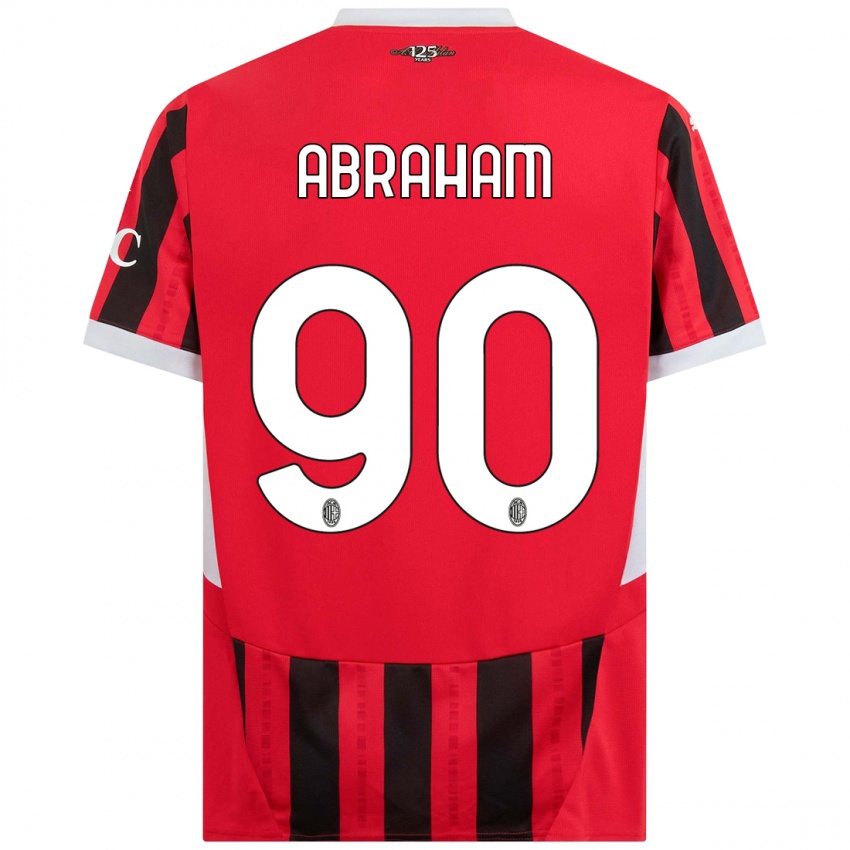 Dětské Tammy Abraham #90 Červená Černá Domů Hráčské Dresy 2024/25 Dres