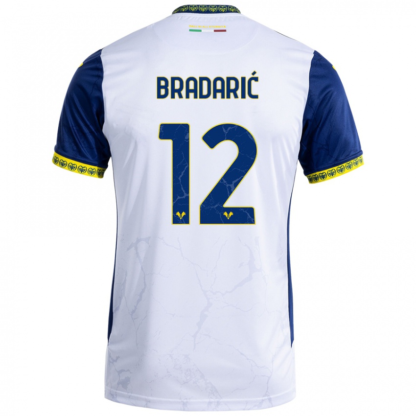 Dětské Domagoj Bradarić #12 Bílá Modrá Daleko Hráčské Dresy 2024/25 Dres