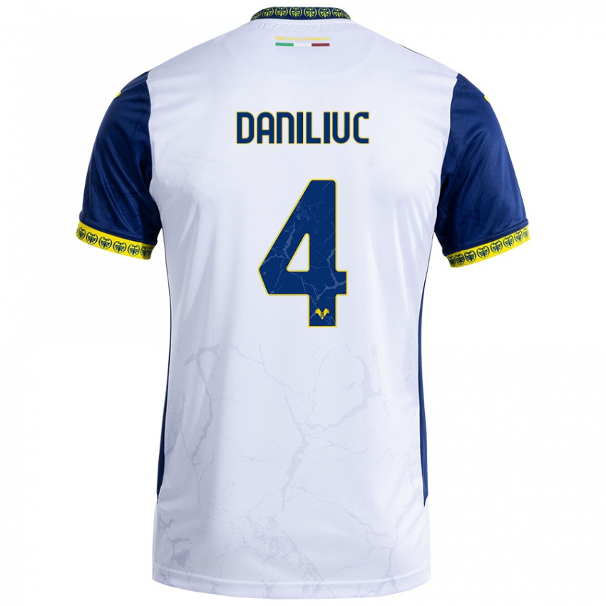 Dětské Flavius Daniliuc #4 Bílá Modrá Daleko Hráčské Dresy 2024/25 Dres