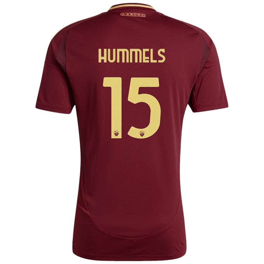 Pánské Mats Hummels #15 Červená Hnědá Zlatá Domů Hráčské Dresy 2024/25 Dres