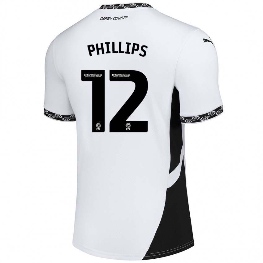 Dámské Nathaniel Phillips #12 Bílá Černá Domů Hráčské Dresy 2024/25 Dres